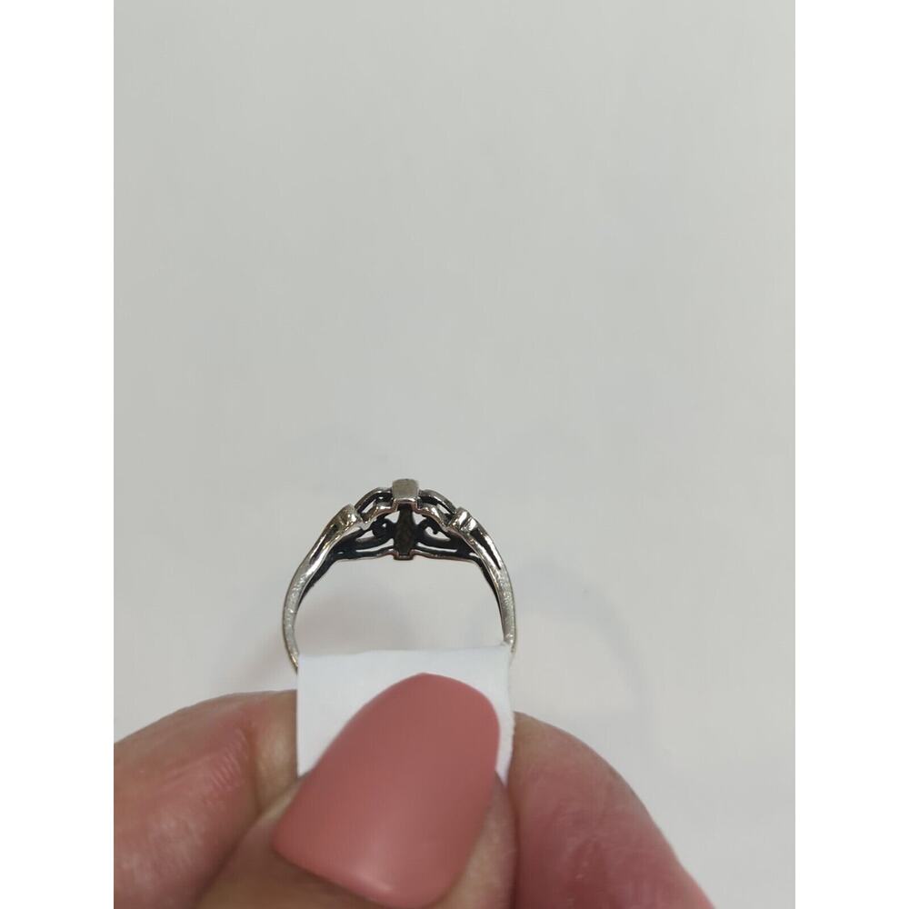 VTG Sterling 925 A Silver Cross Center Design Ring, Size 5.5 Band, British - Picture 7 of 11